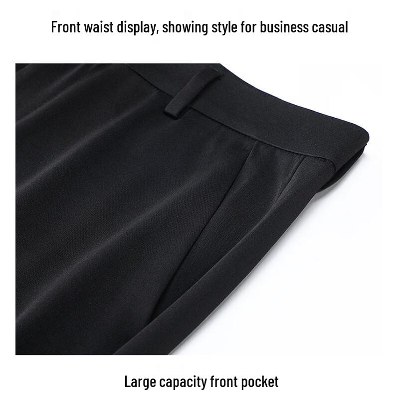 ROMON Мужские летние брюки прямого кроя из ледяного шелка в стиле business casual