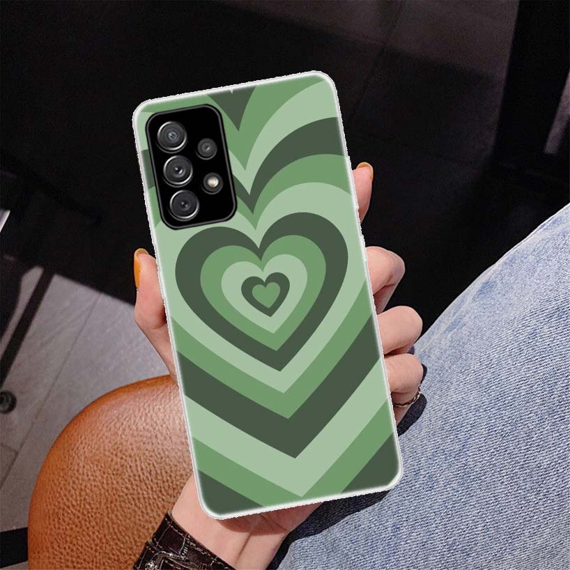 Модный чехол для телефона с фиолетовым сердцем и кругом для Samsung Galaxy A53 A52 A73 A72 A12 5G A13 A22 A23 A32 A33 A02S A03S A42 A