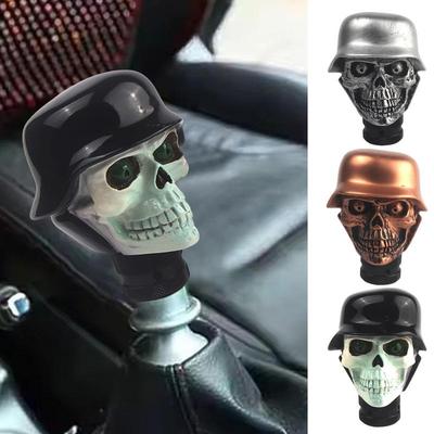 Черепа Солдат Рукоятка-Ручная работа Набалдашник рычага переключения передач Серебристые Черепа Дьявола Ручка рычага переключения передач для автомобиля Автоматические коробки передач автоаксессуары