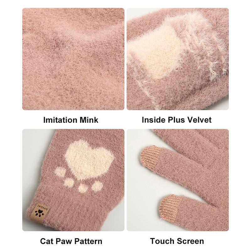 Толстые теплые детские перчатки, зимние варежки на палец, милые женские теплые лыжные перчатки с героями мультфильмов, зимние женские перчатки, рождественские