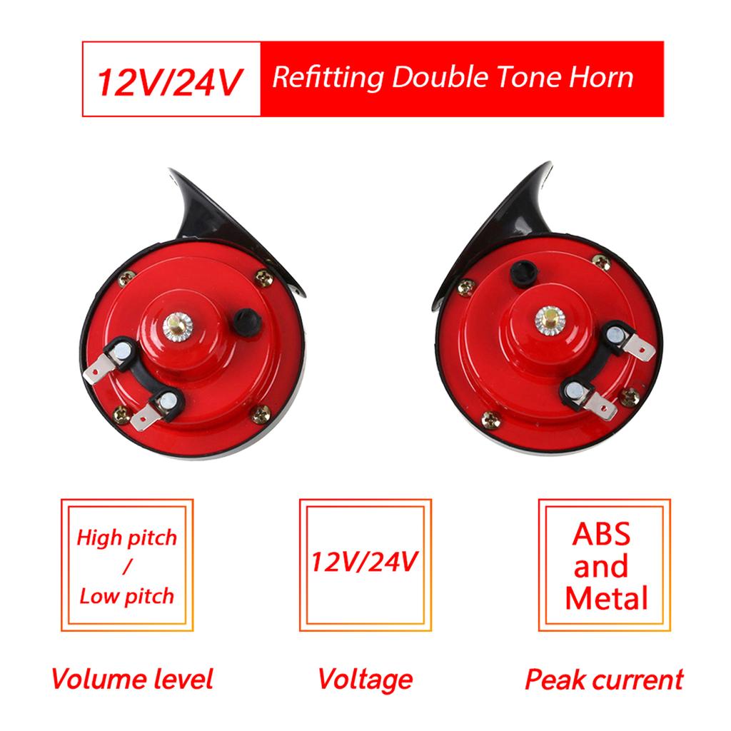 Установка двухтонального звукового сигнала автомобиля и мотоцикла, небольшой звуковой сигнал в виде улитки, звуковой сигнал электромобиля