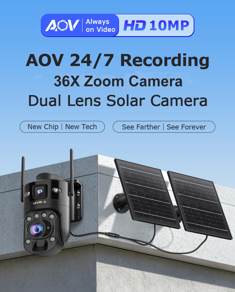 360° Solar-Powered HD Security Camera with Two-Way Talk, No Network Needed