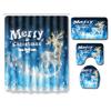 Christmas Shower Curtain Floor Mat Combination Four-Piece Set Bathroom Toilet Non-Slip Carpet Shower Room Absorbent Door Mat