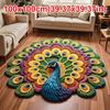 Soft Peacock Carpet Special-shaped Door Gasket Durable Blanket  for Living Room Tea Table Bedside