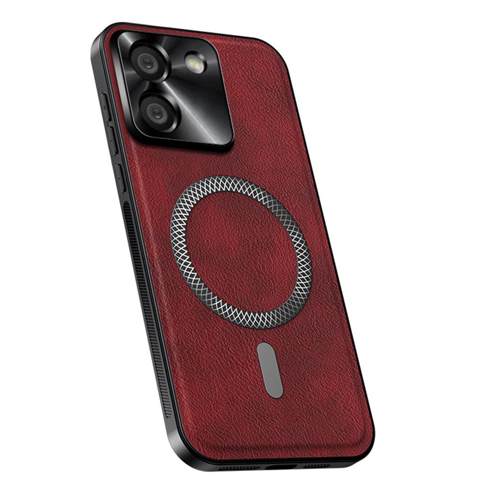 For Xiaomi Poco M7 Pro 5G Case Compatible with MagSafe PU TPU PC Phone Back Cover with Metal Lens Frame