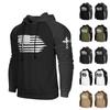Мужская повседневная толстовка с капюшоном, завязками, длинными рукавами, принтом флага и карманами