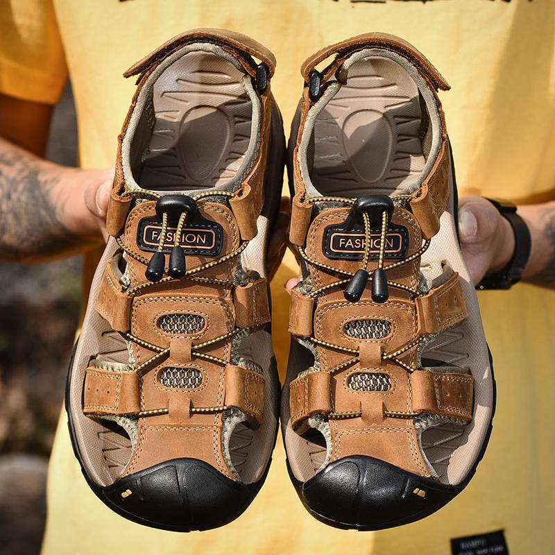 Мужские сандалии хорошего качества, пляжная обувь, мужские сандалии в британском стиле, римские сандалии, мужские, большой размер 48, мужская летняя обувь для отдыха на открытом воздухе