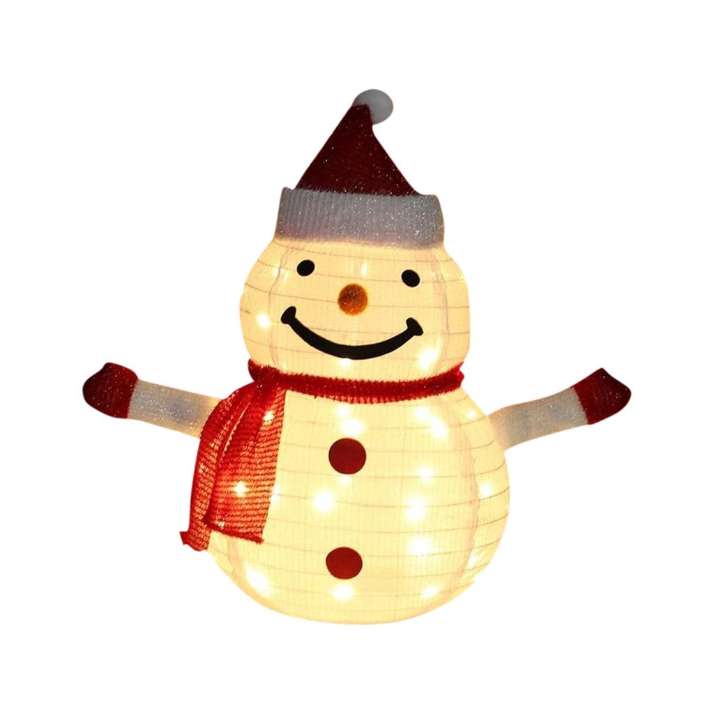 Christmas Decoration Folding Cloth Snowman Santa Claus Retractable Cloth Glowing LED String Lights Indoor Outdoor Wear