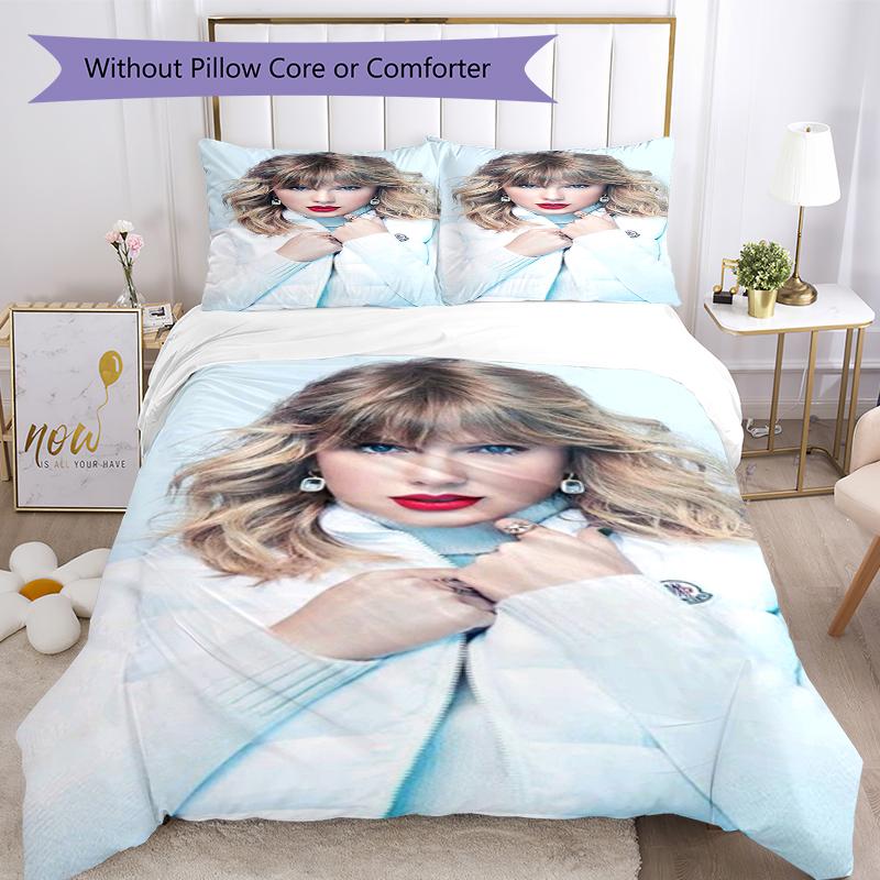 3pcs Taylor Bedding Set Duvet Cover Closure Includes 1 Duvet Cover & 2 Pillowcases, Soft and Comfortable for All Seasons.