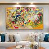 Famous Painting Colorful Line Block Abstract Art by Wassily Kandinsky Reproduction Canvas Painting Picture for Living Room Decor