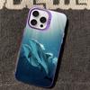 Милый чехол для телефона с дельфином и морскими животными для iPhone 16 15 14 13 12 11 Pro Max X XR XSMAX 8 7 Plus Матовый противоударный задний чехол
