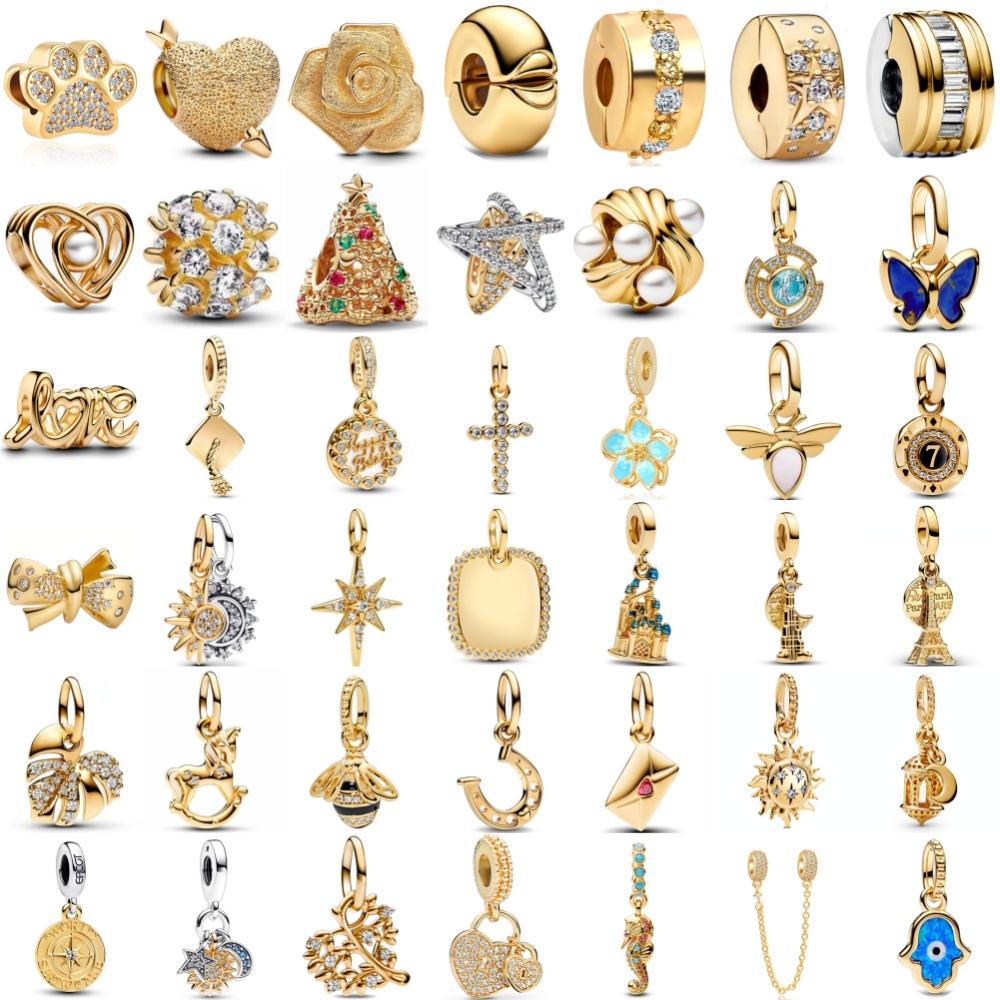 Медь, Лапа собаки, Крест, Форма сердца, Подвеска-бусина с бантом, Подходит для европейского оригинального браслета «Сделай сам», Изысканные украшения