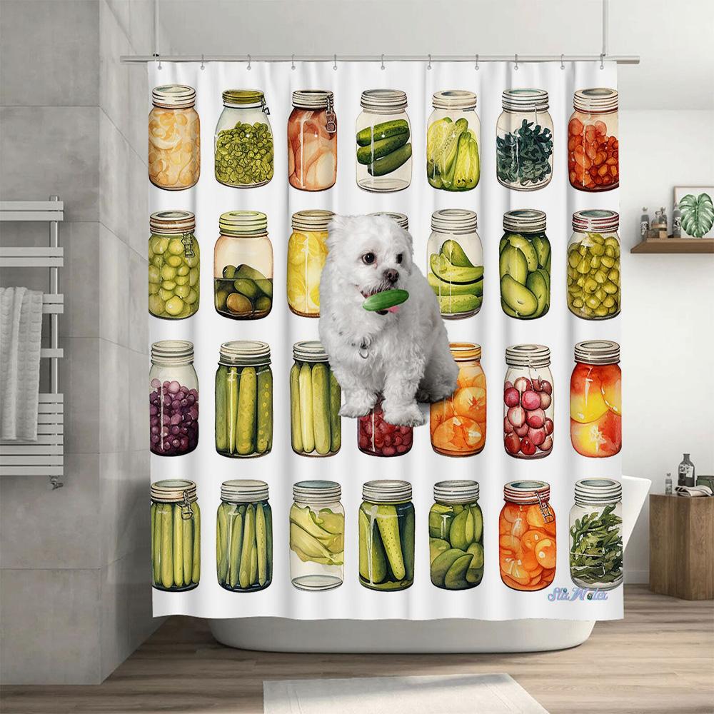 Luxury Printed Shower Curtain Waterproof Bathroom Decor Home Decoration Pet Portrait Canvas Printing Boat Print Flowers Waterfal