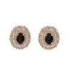 Geometric Zircon Stud Earrings Women Black Gold Green Red Minimalist Vintage Chic Fashion Jewelry