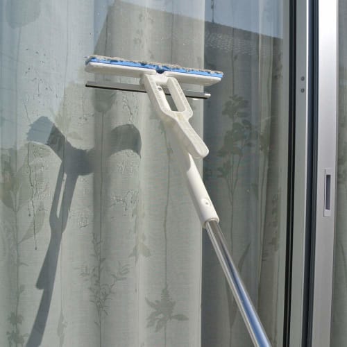 Azuma Glass Wiper for Windows and Screens, Easy-Squeeze Wiper 24F, 24cm Wiping Width, 100-145cm Total Length, Cleans Windows and Screens with Just One