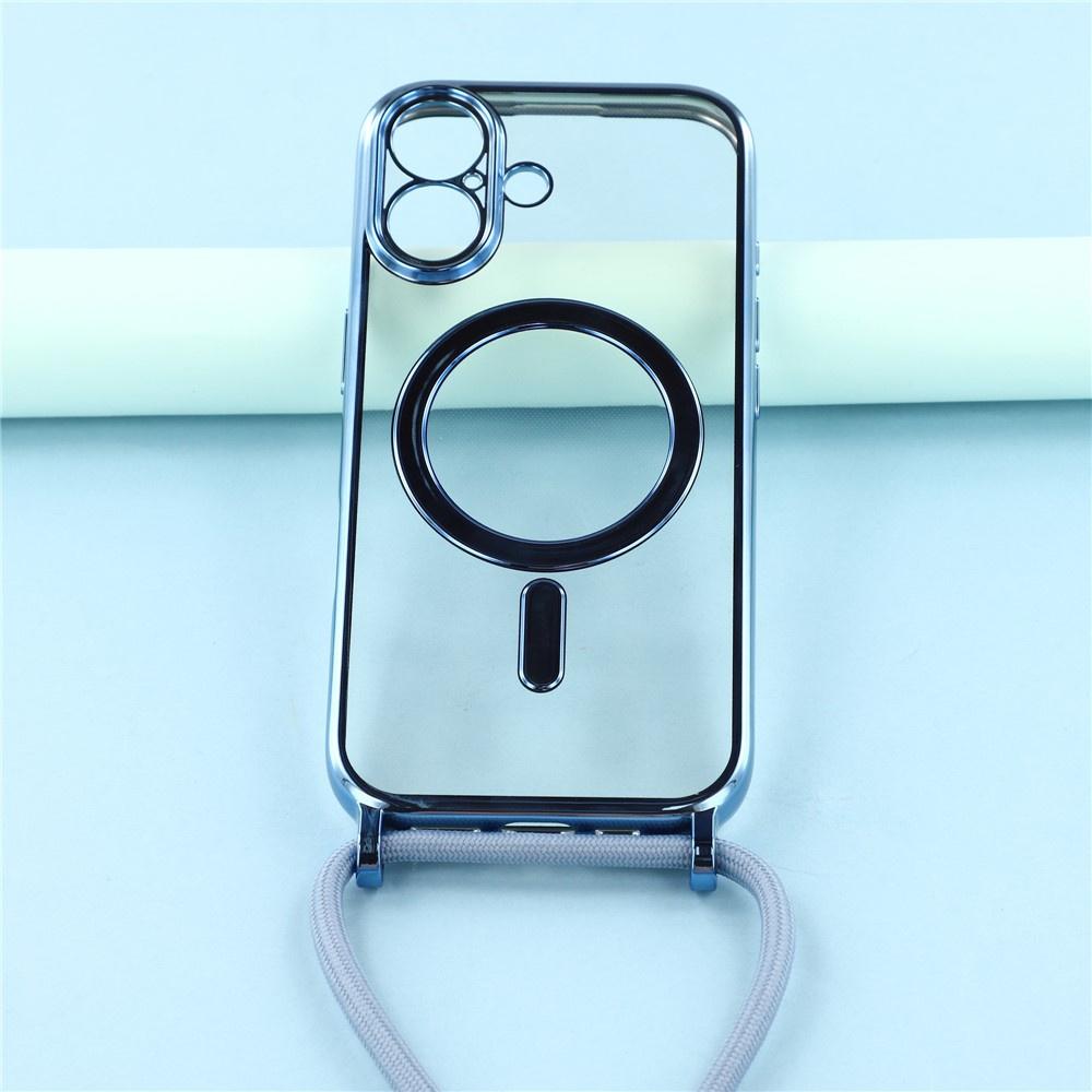 Set of iPhone 17 Case, Electro MagSafe, Blue + Lanyard + Glass Screen Protector
