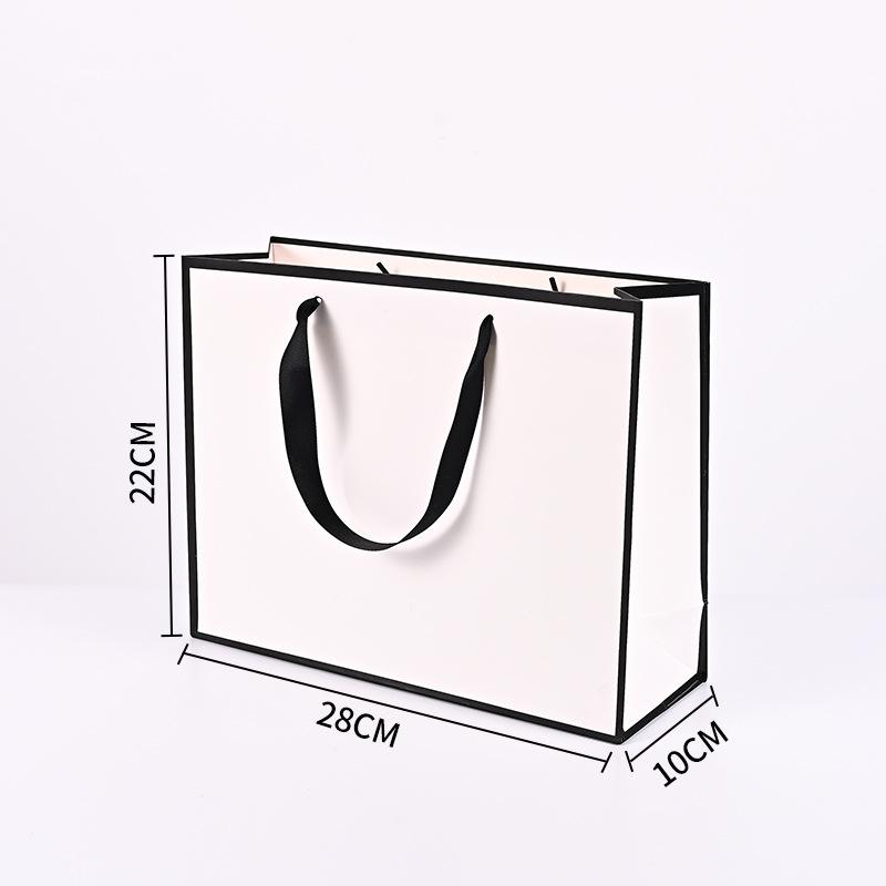 Golden Border Tote Pouches Paper Bag with Handle DIY Crafts Clothing Gift Box Sacks Black Border Birthday Christmas Wedding and Bridesmaid Gift Bags