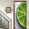 Fruit Lemon Door Stickers 3D Removable Vinilos Para Puertas Adhesive Wallpaper Art Murals for Doors Bibliotheque Modern Home Decor