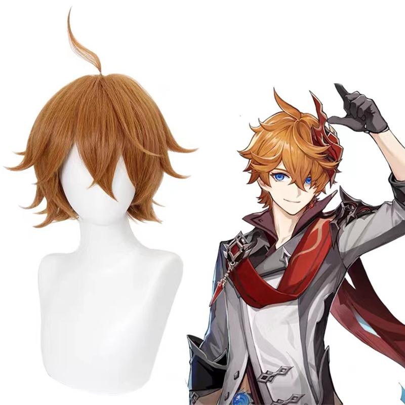 Аниме Тарталья косплей костюм Childe Genshin косплей парик полный комплект одежды серьги костюм для рождественской вечеринки