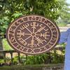 Wooden Shield Knight Battle Medieval Warrior Round Carving Cosplay Wall