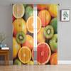 Fruit Orange Kiwi Tangerine Curtain Window Tulle For Living Room Bedroom The Kitchen Window Treatment Decorations Curtains