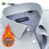 Мужская рубашка FIRS из оксфорда с флисовой подкладкой, в стиле business casual