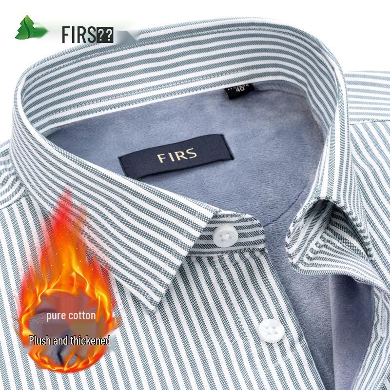 Мужская рубашка FIRS из оксфорда с флисовой подкладкой, в стиле business casual