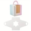 30pcs Gradients Individual Cupcake Boxes Single Cupcake Containers Cupcake Carriers with Handle Clear Window Gift Packing Box Perfect for Mother's Day