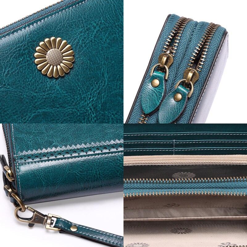 Кошельки из натуральной кожи Zency, новинка 2021 года, роскошная мода для женщин, кошелек с множеством отделов, длинный женский кошелек большой вместительности