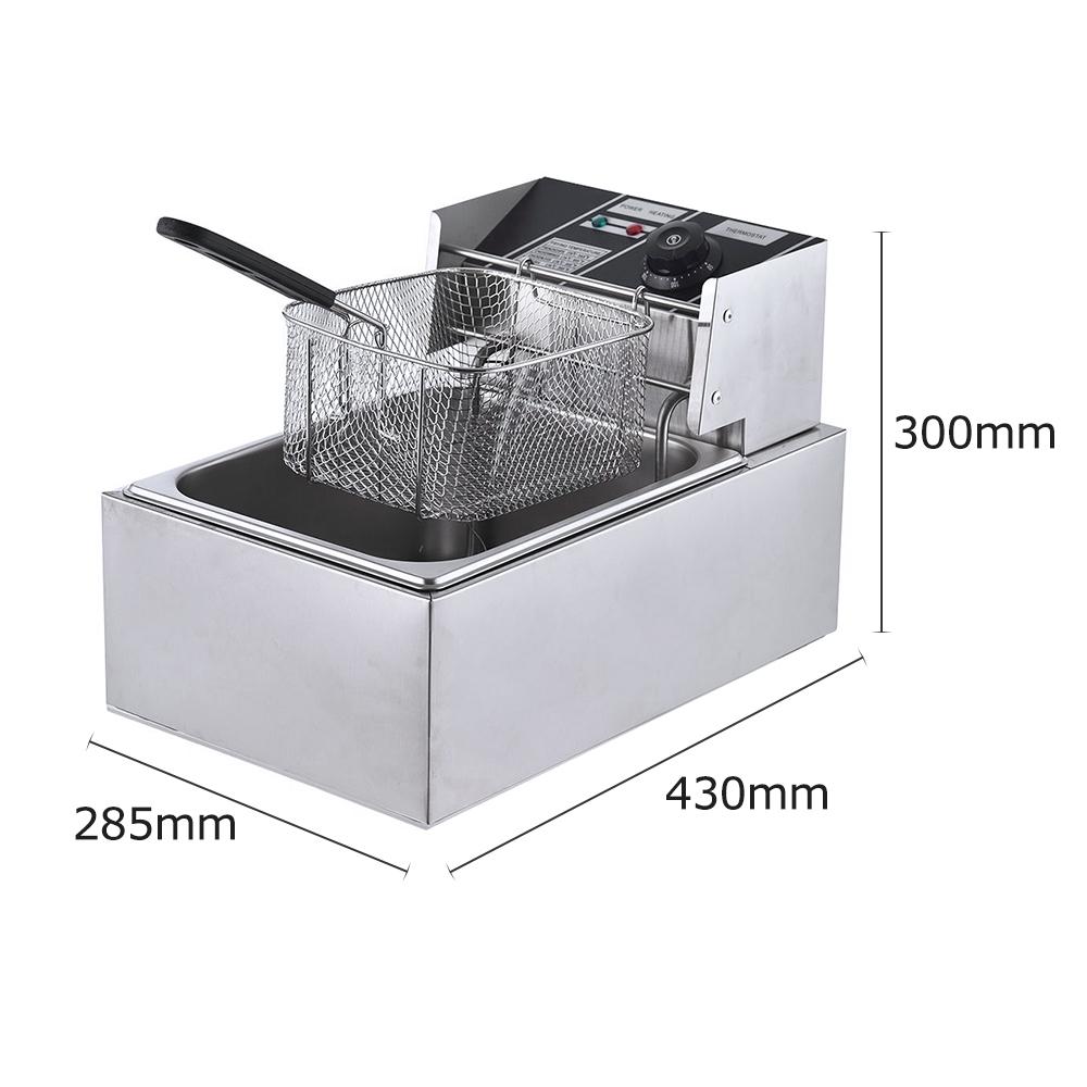 Electric Fryer Multifunctional Intelligent 6L Large Capacity 2500W High Power Stainless Steel Automatic Constant Temperature for Home Commercial Stal