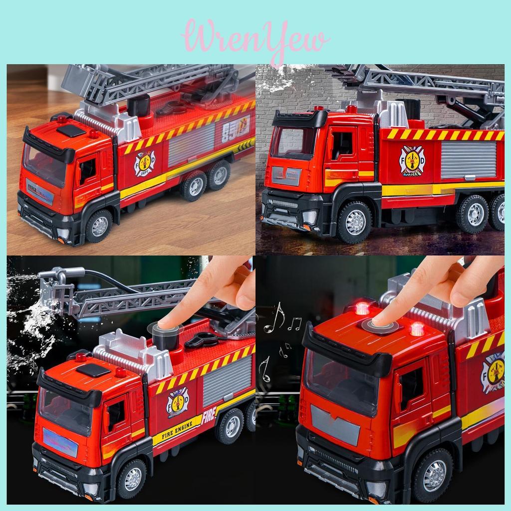 Fire Rescue Vehicle With Inertial Motion And Interactive Features For Toddler Motor Skills Development