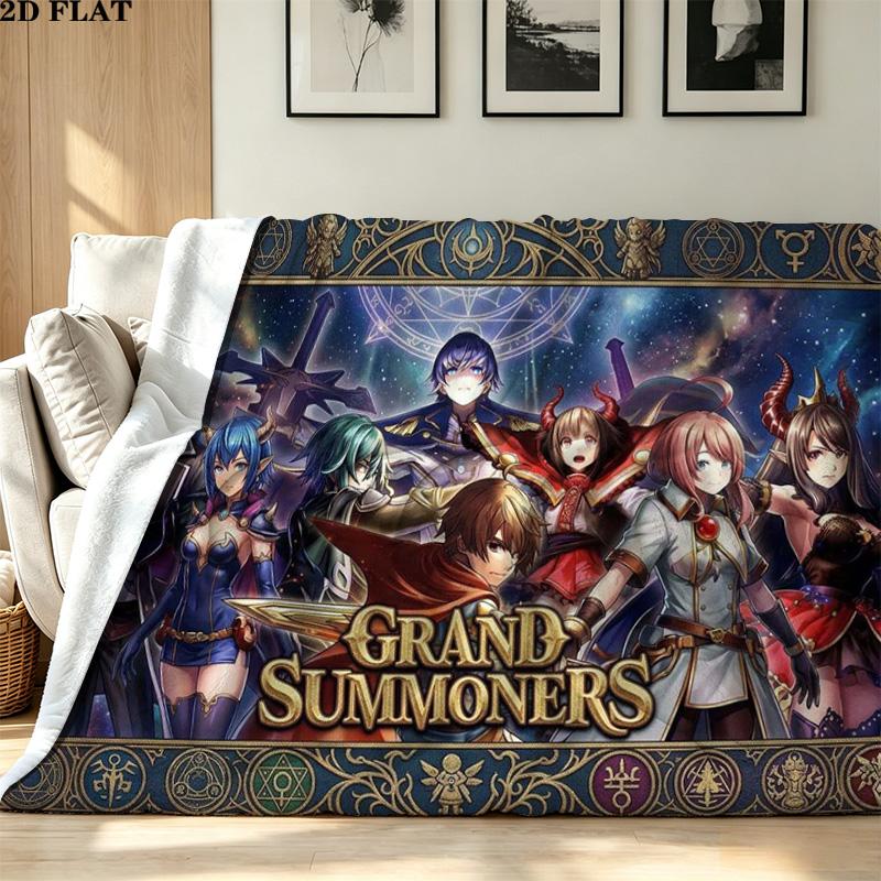 Grand Summoners Print Flannel Blanket High Quality Warm Comfortable Cover for All Seasons Perfect for Gifts Home Decor