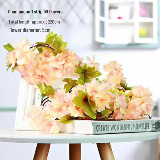 Ротанг Пластиковая Роза Лоза Искусственные Цветы для Свадебного Декора, Подвешивания к Потолку или Стене и Маскировки Труб Кондиционирования