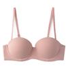 Summer Seamless Underwear Women's Soft Steel Ring Smooth Surface Non-slip Strapless Underwear Small Breasts Gather Sexy Bra Cover