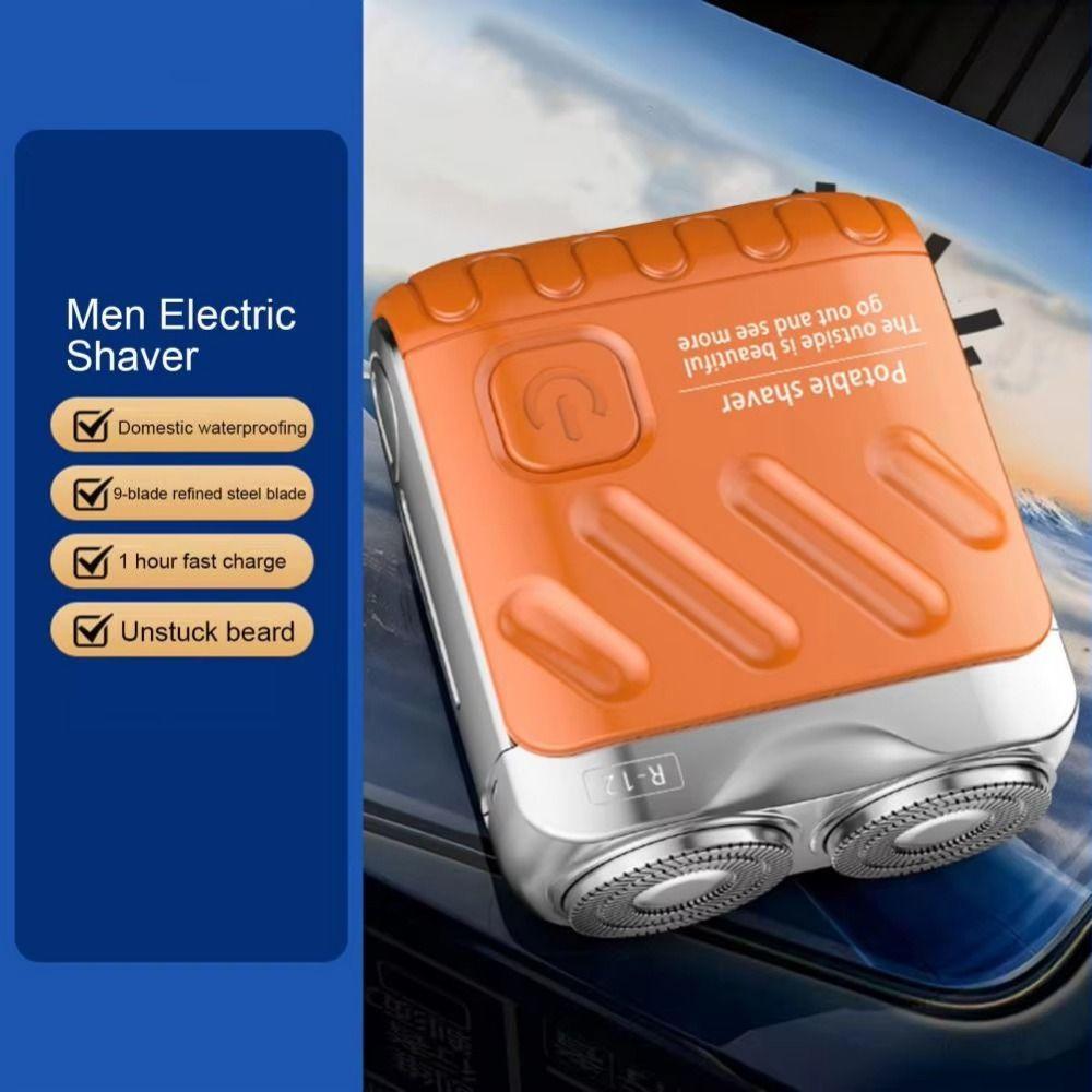 Magnetic Portable Rotary Razor Double Head Beard Trimmer Smooth Men's Electric Shaver Gifts