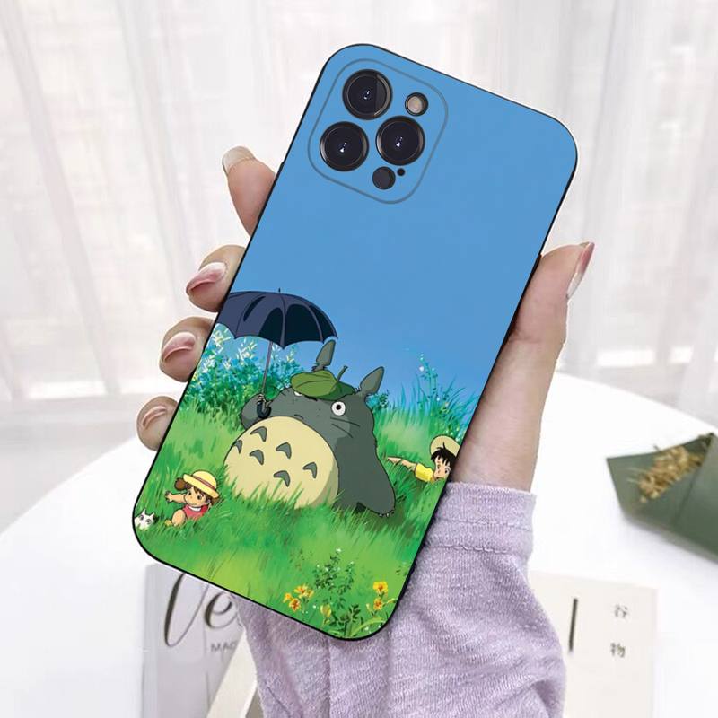 Чехол для телефона Capa Black Shell totoro для iPhone 8 7 6 6S Plus X SE 2020 XR XS 14 11 12 13 Mini Pro Max, чехол для мобильного телефона