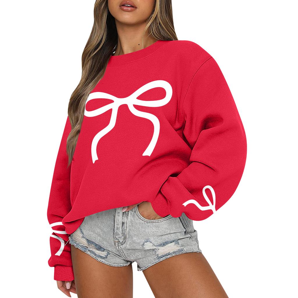 Women Tops Women's Long Sleeve Sweatshirt Casual Crewneck Loose Fit Pollover Fleece Tops