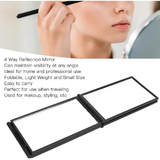 4 Way Mirror, 360 Degree Handheld for Self Hair Cutting - Portable Foldable Makeup Mirror to See Back of Head, Great Gifts for Men & Women