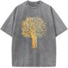 Футболка Gold Pine Washed, летняя свободная отбеленная футболка, хлопок 230 г, О-образный вырез, короткий рукав, отбеленные топы, футболка