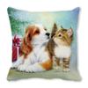 Рождество кошка собака 2022 новый год рождественское украшение подушка наволочка снеговик подарок