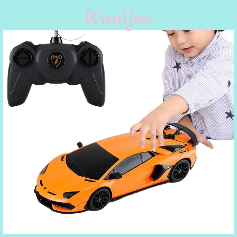 Перезаряжаемая игрушечная машинка Lamborghini с дистанционным управлением, подарок для детей, гоночная машинка для мальчиков, оранжевая