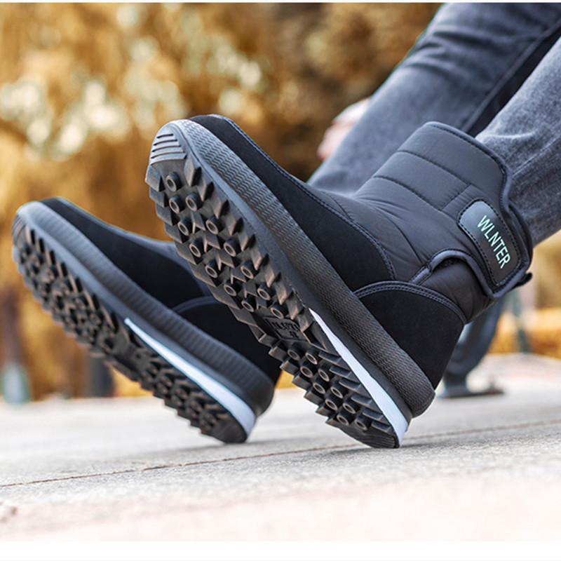 Large Winter New Thickened Cotton Shoes Middle-aged Elderly Plush Warm Snow Boots Non Slip Waterproof