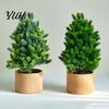 Compact Desktop Pine Tree Artificial Mini Potted Plant, Fake Greenery Bonsai Ornament, Lifelike for Home Decor Faux Houseplant Living Room Entryway