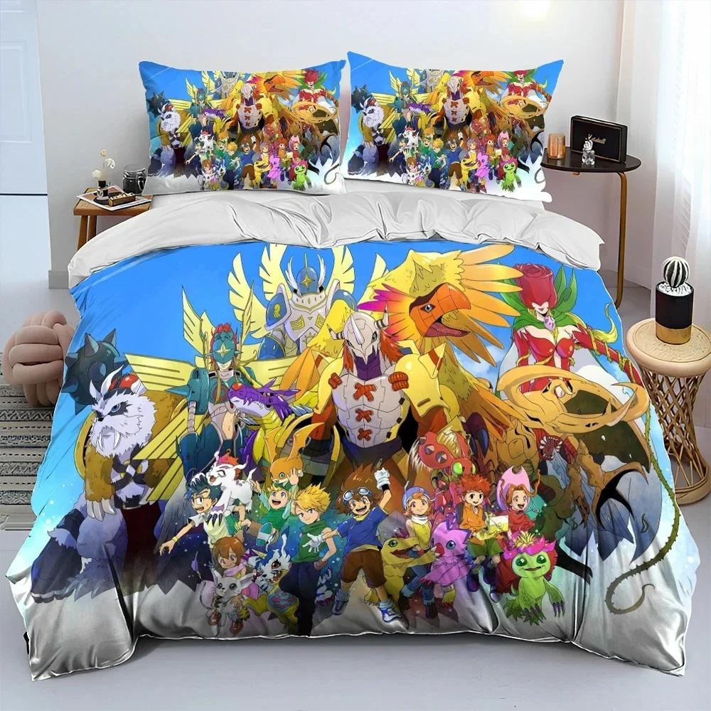 Аниме Digimon Adventure Monster Комплект постельного белья Пододеяльник Постельный комплект Одеяло Чехол Наволочка Одеяло King Queen Size Мальчики Взрослые