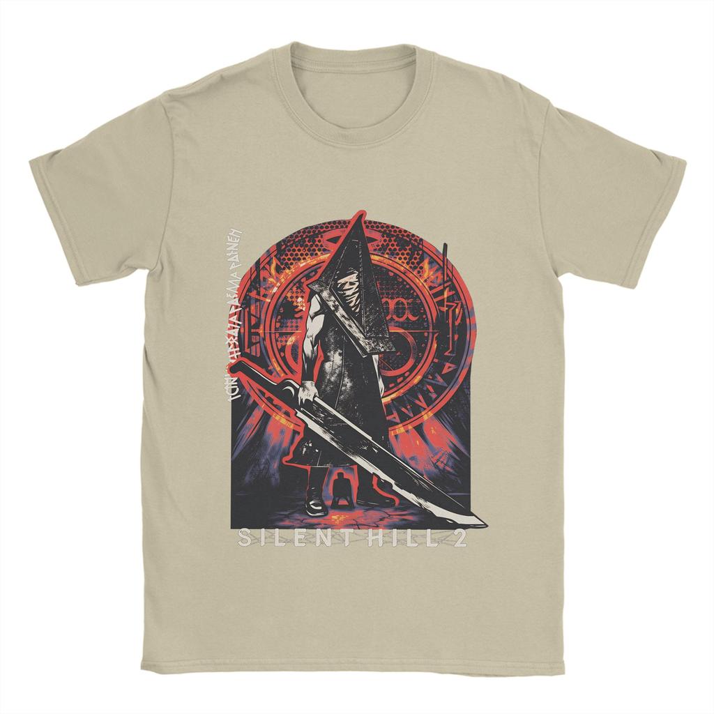 Men's SILENT HILL Pyramid Head T-Shirts 100% Cotton Clothes Beach Street Style Short Sleeve T Shirt O Neck Tshirt Plus Size