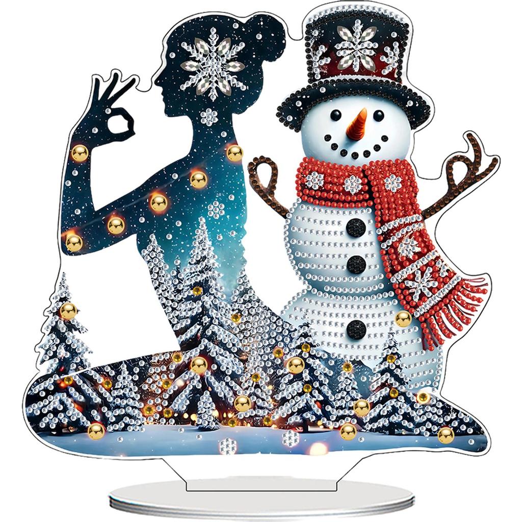 2D/Flat Yoga Woman DIY Table Top Diamond Painting Ornament Kits 5D DIY Diamond Art Tabletop Decorations Bedroom Table Decoration