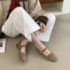2025 New Autumn Suede Flat Bottom Inner Height Increase Mary Jane Shoes Women's Light and Versatile Casual Shallow Mouth Single Shoes Tide