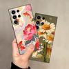 Чехол для телефона Funda для Samsung Galaxy S26 Ultra S25 Plus S23 S20 Ultra S21 FE S24 Note 20 8 9 10 S10 S9 Масляная живопись Цветок