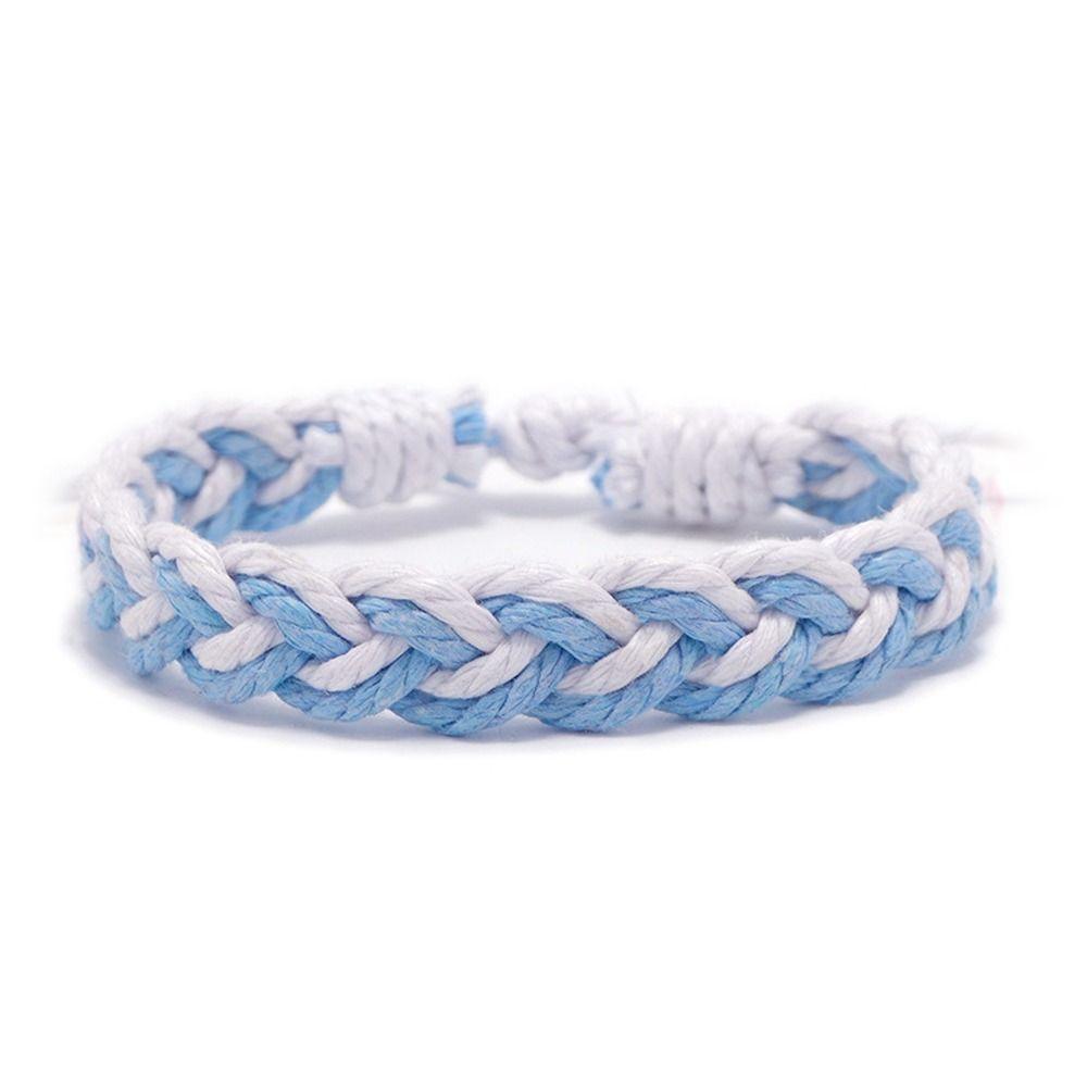 Разноцветный плетеный браслет из ниток, хлопковый и льняной плетеный браслет, цветной плетеный браслет, лето