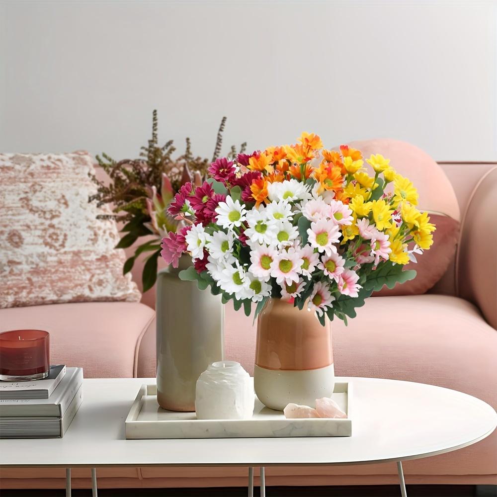 5 букетов искусственных шелковых гербер: Реалистичные искусственные букеты для улицы/дома, сада, крыльца, декора вазы для стола (многокрасочный)